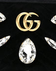 Velvet Matelasse Marquise Crystals Mini GG Marmont Chain Shoulder Bag Black