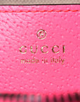 GG Supreme Monogram Textured Dollar Calfskin Web Ophidia Small Crossbody Bag Beige Ebony Fuchsia