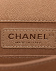 Caviar Quilted North South Boy Flap Beige