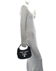 Terry Cloth Mini Re-Edition 2000 Bag Black White