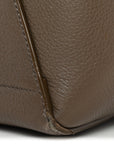 Soft Grained Calfskin Sangle Bucket Bag Taupe