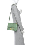 Smooth Calfskin 30 Montaigne Flap Bag Mint Green