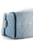 Washed Denim Quilted Small CHNL 25 Handbag Blue