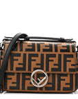 Vitello Dolce F is FNDI FF Embossed Micro Double Baguette Tobacco Black