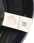 Calfskin Crocodile Embossed Greca Goddess Tote Bag Black