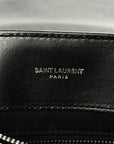 Calfskin Y Quilted Monogram Medium Loulou Chain Satchel Black