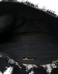 Tweed Quilted Maxi CHNL 19 Flap Black White