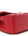 Caviar Quilted Jumbo Double Flap Dark Red