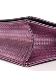 Metallic Patent Micro-Cannage Medium D1ORama Flap Bag Pink