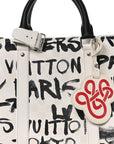 Cowhide Damier LV Dynasty Keepall Bandouliere 50 White Black