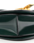 Spazzolato Calfskin Classic Box Medium Flap Bag Dark Green