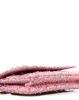 Tweed Quilted Wallet On Chain WOC Pink