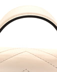 Calfskin Matelasse Mini GG Marmont Top Handle Shoulder Bag White