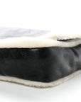 Lambskin Sheepskin Fur Large Baguette Black