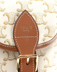 Triomphe Canvas Calfskin Mini Folco Backpack White