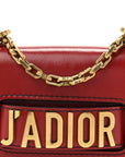 Calfskin J'AD1OR Chain Flap Bag Red