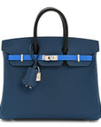 Epsom Tri-Color Birkin 25 Deep Bleu Bleu Hydra Black