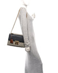 GG Supreme Monogram Calfskin Medium Padlock Shoulder Bag Beige Black Cuir