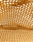 Yarn Raffia Effect Crochet Logo Embroidered Tote Bag Naturale