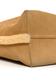 Suede Shearling Triomphe Medium Cabas Anais Natural