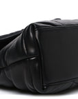 Lambskin Quilted Small Loulou Puffer Monogram Chain Satchel Black
