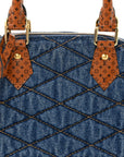 Denim Calfskin Reverse Monogram Malletage Alma BB Blue