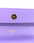 Caviar Quilted Wallet On Chain WOC Purple
