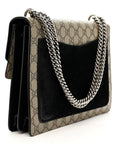 GG Supreme Monogram Medium Dionysus Shoulder Bag Black