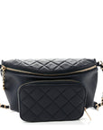 Caviar Quilted Business Affinity Waist Belt Bag Navy