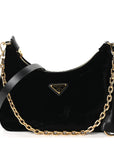 Velvet Nappa Mini Re-Edition Shoulder Bag Black