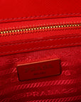 Saffiano Vernice Galleria Double Zip Tote Rosso