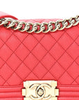 Caviar Quilted Small Boy Flap Red