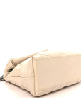 Lambskin Quilted Medium Loulou Puffer Monogram Chain Satchel Crema Soft