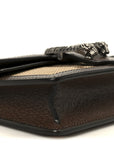 Monogram Jumbo GG Textured Dollar Calfskin Super Mini Dionysus Shoulder Bag Camel Ebony New Acero