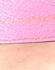 GG Supreme Monogram Textured Dollar Calfskin Web Ophidia Small Crossbody Bag Beige Ebony Fuchsia