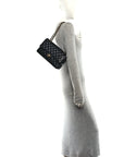 Lambskin Quilted Medium Double Flap Black