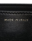 Shiny Calfskin Quilted Metal Top Handle Wallet On Chain WOC Black