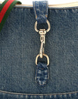 Denim Small Jackie Shoulder Bag Blue Denim