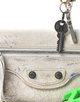Agneau Arena Charms Small Le Cagole Sling Bag Optic White