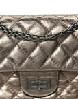 Aged Calfskin Quilted 2.55 Reissue Mini Flap Dark Silver