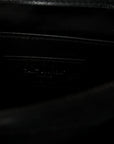 Sheepskin Matelasse Chevron Monogram Medium College Bag Black