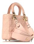 Lambskin Cannage Small Lucky Badges My Lady D1OR Light Pink