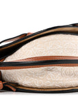 Calfskin Canvas Anagram Mini Gate Dual Bag Ecru Tan