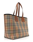 Cotton Vintage Check Large London Tote Bag Briar Brown Black