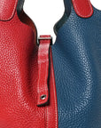 Taurillon Clemence Picotin Lock 22 MM Rouge Casaque Bleu Thalassa