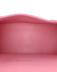 Shiny Calfskin Crocodile Embossed Hourglass Top Handle Bag XS Sweet Pink