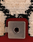 Tweed GG Monogram Small Dionysus Shoulder Bag White Black Romantic Cherry