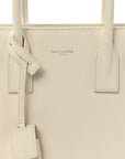 Grained Calfskin Baby Sac De Jour White