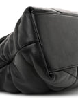 Lambskin Quilted Medium Loulou Puffer Monogram Chain Satchel Black