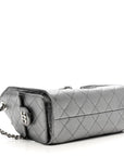 Metallic Caviar Quilted Mini CHNL 25 Handbag Anthracite